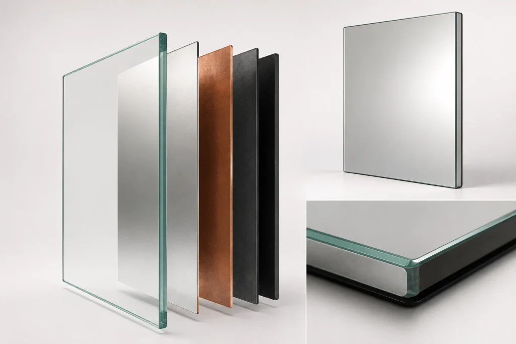 Mirror silver coating backing layers protection